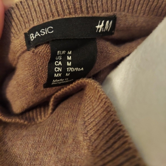 👽 h&m‎ basics brown v-neck  sweater - Picture 5 of 5